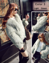 Load image into Gallery viewer, Women's Natural Fox Fur Coat Fashion Natural Color Full Sleeve