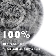 Load image into Gallery viewer, Women&#39;s Rex Rabbit Fur Scarf Ladies Winter Warm Knitted Flowers Crochet Fashion Scarf Scarves for Women Men