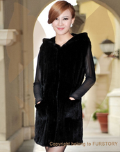Load image into Gallery viewer, Women&#39;s Genuine Knitted Mink Fur Vest Women with Hood Sleeveless Female