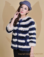 Load image into Gallery viewer, Real Knitted Rabbit Fur Coat Jacket Vest High Quality Fur Sweater Short Version Hot Sale Fur Story FS13004