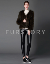 Load image into Gallery viewer, Knitted Natural Raccoon Fur Coat Winter Jacket Overcoat Long Sleeve