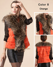 Load image into Gallery viewer, Natural Rabbit Fur Knitter Sweater Long Vest Waistcoat Jacket