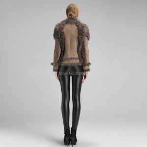 Natural Sheep Fur Coat Double Faced Overcoat Lamb Leather with Fur Women Dress