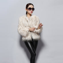 Load image into Gallery viewer, Fur Coat Cheap Knitted Raccoondog Fur Coat Jacket Overcoat Vest Waistcoat Fur Coat Jacket Women FS010402