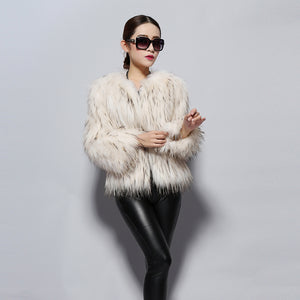 Fur Coat Cheap Knitted Raccoondog Fur Coat Jacket Overcoat Vest Waistcoat Fur Coat Jacket Women FS010402