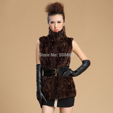 Load image into Gallery viewer, Natural Fur Vest Knitted Wool Blends Waistcoat Mandarin Collar Jacket