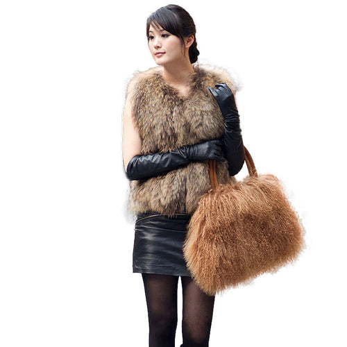 natural raccoondog fur vest waistcoat coat jacket overcoat thick and warm Shipping free
