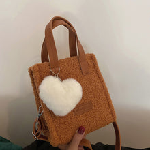 Load image into Gallery viewer, Women wool lamb leather shoulder strap Crossbody bag Tote bag 22434