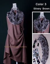 Load image into Gallery viewer, Real REX Rabbit Fur Scarf Rabbit Ball Fur Wrap Cape Shawl Neck Warmer FS15501