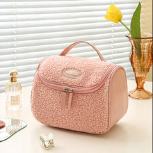 Load image into Gallery viewer, Large capacity  skin care cosmetic storage bag lamb wool cosmetic bag 22406