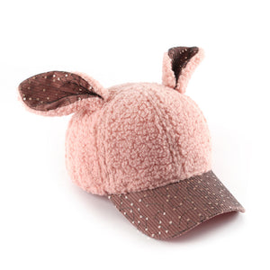 Winter plush  rabbit ears Caps  Warm  Outdoor Activities Hats for Women  22612