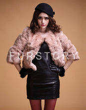 Load image into Gallery viewer, Real Rabbit Fur Coat Short Overcoat Jacket Womens&#39; Top Winter Dress Good Quality Fur Coat Female Fur Story FS13016