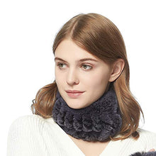Load image into Gallery viewer, Women Winter Knitted Rex Rabbit Neck Warmer Infinity loop Scarf Scarves For Women Ladies