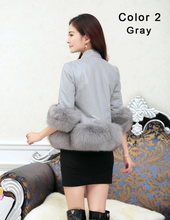 Load image into Gallery viewer, Winter Warm New Big Fox Fur Coat Top Grade Genuine Leather Jacket