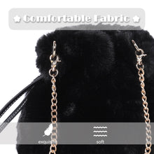Load image into Gallery viewer, Tote Bag Faux Fur Wallet Ladies Plush Tote Bag 21843