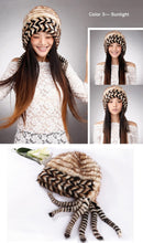 Load image into Gallery viewer, Cute Hats Fur Hat for Women Knitted Real Mink Fur Hat Fur Cap 14623