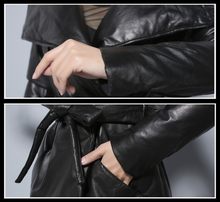 Load image into Gallery viewer, Genuine Sheep Leather Coat Down Overcoat Top Grade Leather Jacket