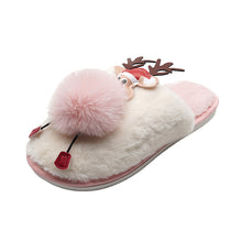 Load image into Gallery viewer, Women&#39;s Lovely Deer Plush Soft Warm Home Slippers Shoes 22S06