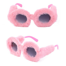 Load image into Gallery viewer, Women Plush Fuzzy Sunglasses Punk  Ladies Party Masquerade Eyewear 22811