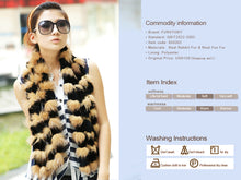 Load image into Gallery viewer, Cut Silver Fox Fur C/w Rex Rabbit Fur Scarf Wrap Cape Shawl Best Christmas Gift Silver Gray Color FS050202S