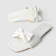 Load image into Gallery viewer, Women&#39;s Slippers with Bow Knot Square Head Low-heel Flip-flops Women Sandals FS21S51A