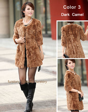 Load image into Gallery viewer, Women&#39;s  Real Rex Rabbit Fur Coat  Bright color Natural Fur Coat Female 13013