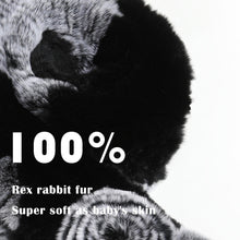 Load image into Gallery viewer, Women&#39;s Rex Rabbit Fur Scarf Ladies Flowers Crochet Winter Warm Knitted Fashion Scarf Scarves for Women