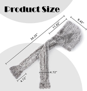 Fur Hooded Scarf Hat Scarves Hood Scarf Beanie For Women Head Neck Warmer Winter With Rabbit Fur