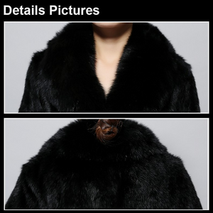 Women's Rabbit Fur Coat Luxury Buckle Slim Waist Real Fur Coat Female Winter Fox Fur Collar Jackets