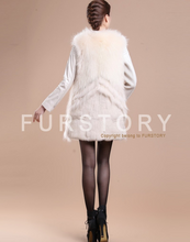 Load image into Gallery viewer, Natural Raccoon Fur Coat Female with Genuine Leather Elastic Sleeve Coats