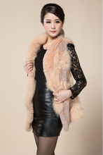 Load image into Gallery viewer, Natural Fox + REX Rabbit Fur Vest Jacket Coat