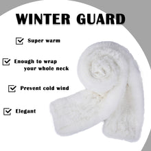 Load image into Gallery viewer, Women&#39;s Rex Rabbit Fur Scarf Ladies Winter Warm Knitted Flowers Crochet Fashion Scarf Scarves for Women Men