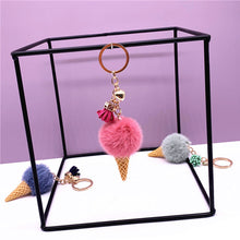 Load image into Gallery viewer, Ice Cream Keychain Cute Bag Cartoon Plush Pendant 22C02