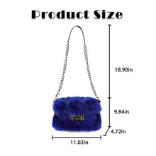 Load image into Gallery viewer, Satchel Bags for Women Fox Fur Satchel Purse Removable Crossbody Strap Shoulder Bag Dark Green FS19809