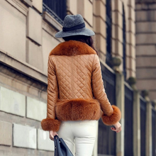 Load image into Gallery viewer, Genuine Leather Jacket Coat for Women Winter with Natural Fox Fur Collar and Trim