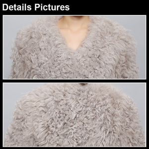 Knitted Natural Lamb Fur Coat Popular Short Fur Jacket Overcoat