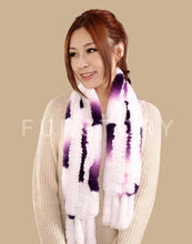 Load image into Gallery viewer, Real REX Rabbit Fur Scarf Rabbit Ball Fur Wrap Cape Shawl Neck Warmer FS15504