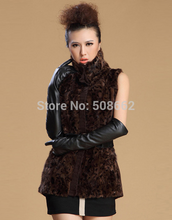 Load image into Gallery viewer, Natural Fur Vest Knitted Wool Blends Waistcoat Mandarin Collar Jacket