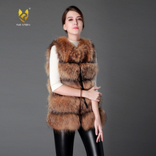 Load image into Gallery viewer, Raccoon Fur Vest Women&#39;s Real Fur and Leather Winter Girl&#39;s Warm Outerwear Fur Vest