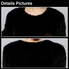 Load image into Gallery viewer, Knitted Mink Fur Coat Female Elastic Free Size Natural Fur Women&#39;s Winter Coats