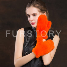 Load image into Gallery viewer, Women&#39;s Knitted Mink Fur Gloves Winter Warm Fur Mittens 17819