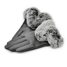 Load image into Gallery viewer, Women&#39;s sheep leather Gloves for Winter Real Rex Rabbit fur Cuff 22804