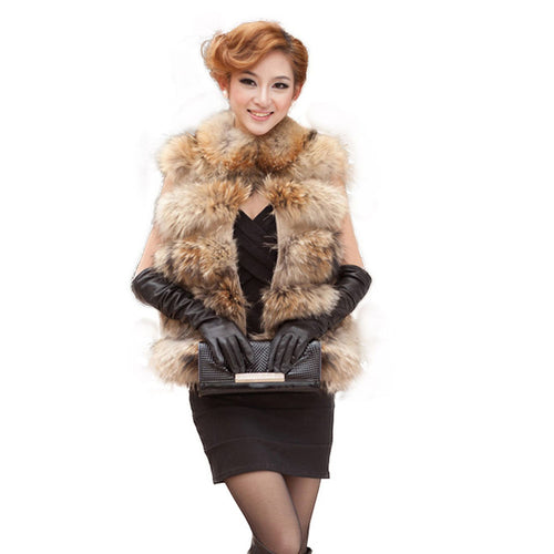 Raccoon Fur Vest Coat Jacket Overcoat Recommend Luxury Fur Style