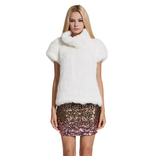 Load image into Gallery viewer, Women&#39;s Knitted Real Rabbit Fur Vest Pullover Solid Female Warm Coat 17211