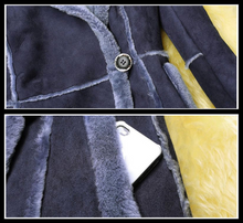 Load image into Gallery viewer, Women&#39;s Natural Long Lamb Fur Coat Double Faced Fur Coat with Fur Hood