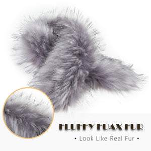 Faux Fur Trim for Hood Replacement Detachable Fur Hood Trim of Winter Coat Unisex 20823