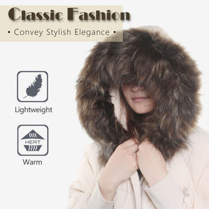 Faux Fur Trim for Hood Replacement Detachable Fur Hood Trim of Winter Coat Unisex 20823