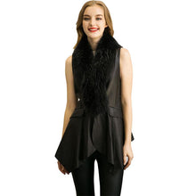 Load image into Gallery viewer, UE FS18224 Genuine Lamb Leather Vest with Fox fur Collar