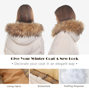 Faux Fur Trim for Hood Replacement Detachable Fur Hood Trim of Winter Coat Unisex 20823