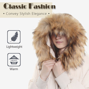 Faux Fur Trim for Hood Replacement Detachable Fur Hood Trim of Winter Coat Unisex 20823